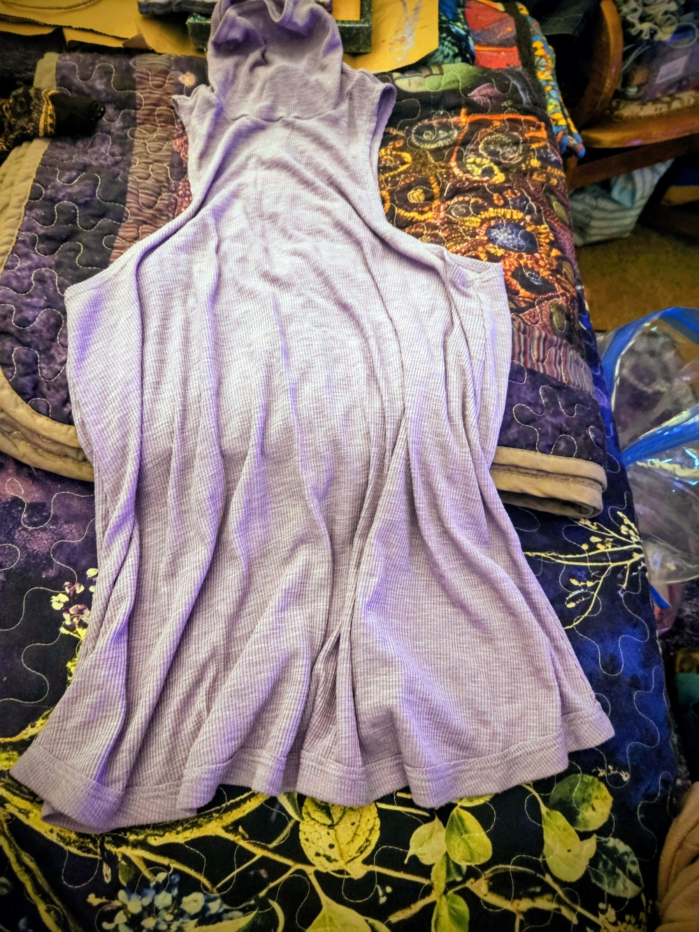 Free People Lavender Ribbed Sleeveless  Tank S